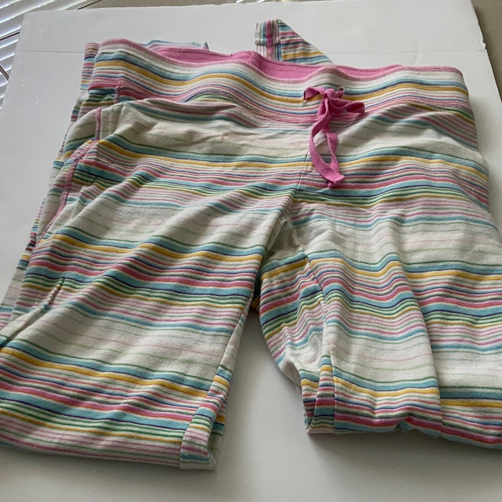 Pink and Multicolor Striped Pants